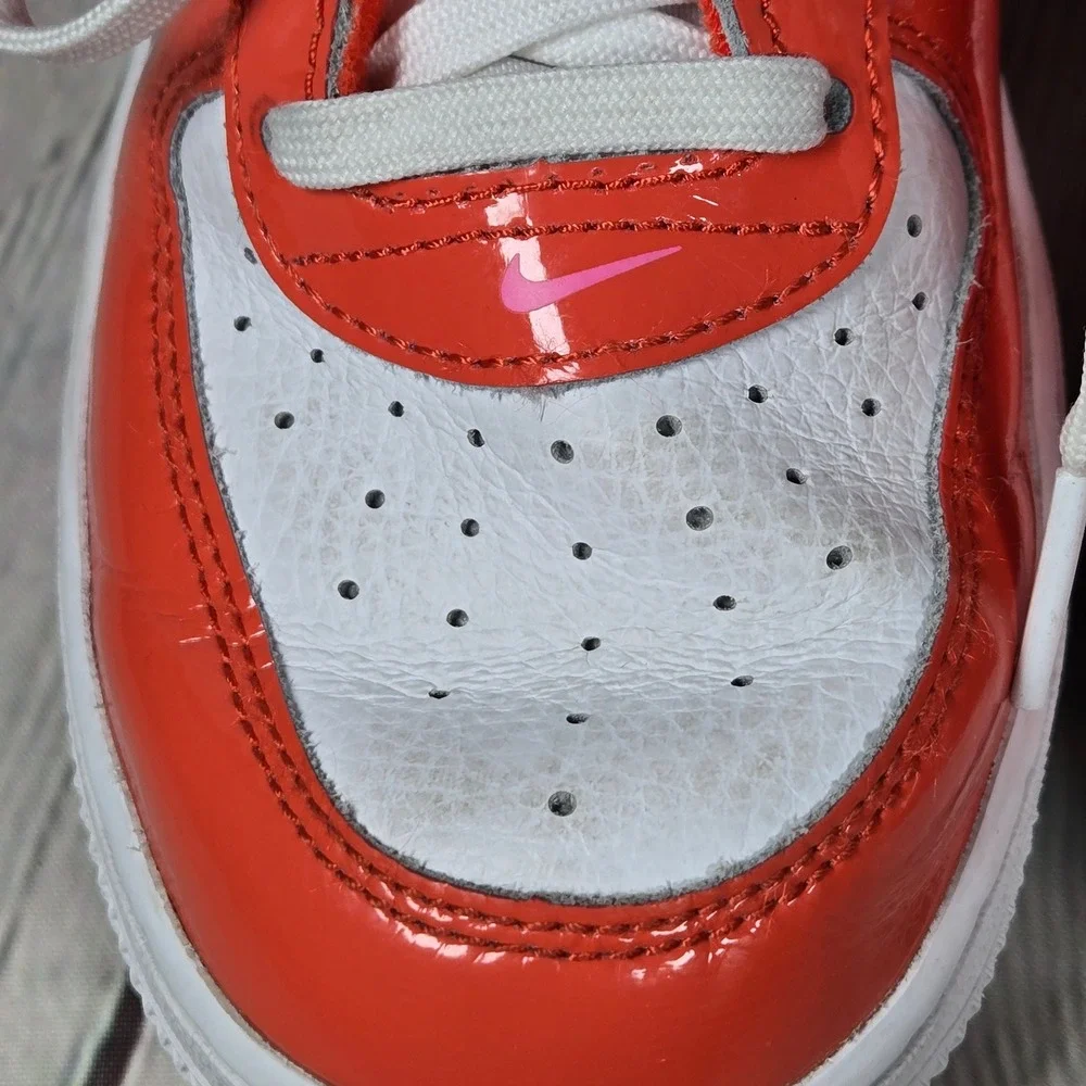 Nike Air Force 1 LV8 1.5Y White Orange Pink Love Heart Sneakers FD1032 Valentine
